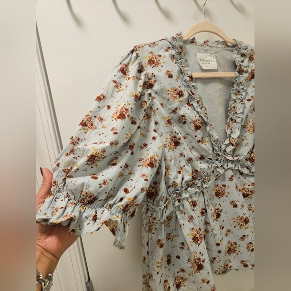 Tuckernuck Hyacinh House Rela Floral Ruffle Babydoll Blouse Size M - Picture 5 of 13